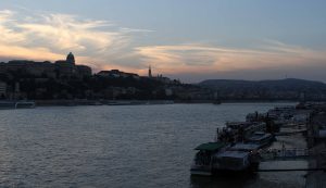 The Danube with Buda Castle on the left.
