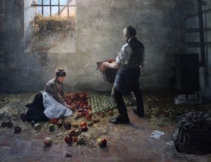 'Gathering Apples' by Lajos Karcsay (1885 AD).